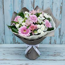 Букет цветов из:  Герберы, Альстромерии и Хризантемы #REPLACE_PRED# Коряжме