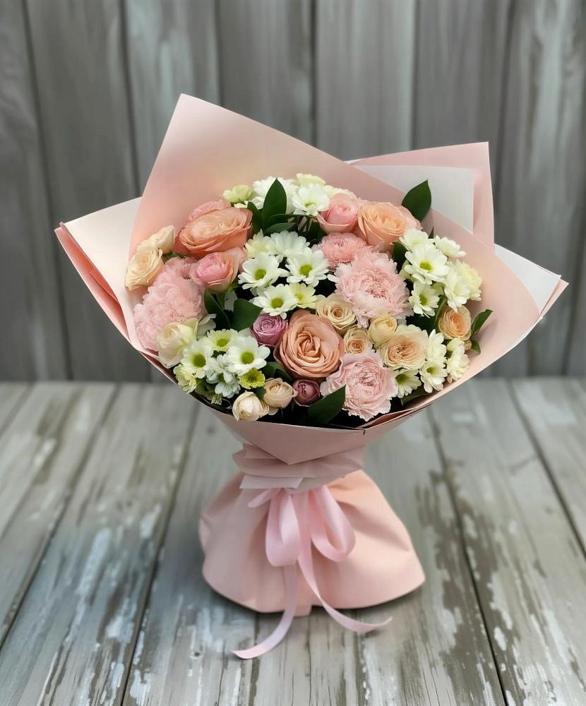 Букет цветов из: Гвоздики, Розы и Хризантемы в Коряжме