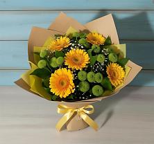 Букет цветов из:  Герберы и Хризантемы в Коряжме