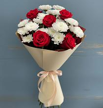 Букет цветов из:  Розы и Хризантемы в Коряжме