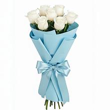 Букет 7 белых роз Проуд в Коряжме