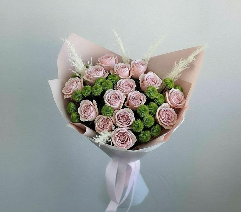 Букет цветов из: Розы и Хризантемы в Коряжме