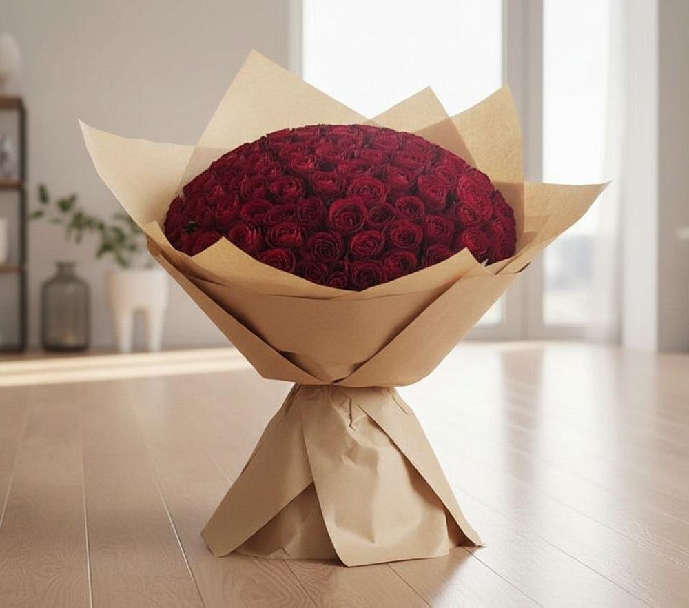 Букет 101 Красная роза в Коряжме