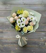 Букет цветов из:  Альстромерии, Розы и Хризантемы в Коряжме