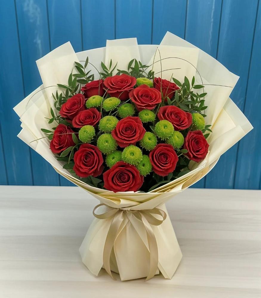 Букет цветов из: Розы и Хризантемы в Коряжме