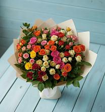 Букет Микс из разноцветных кустовых роз #REPLACE_PRED# Коряжме